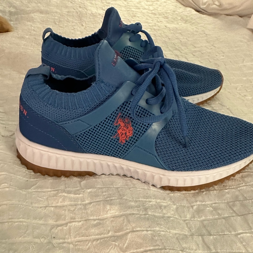 U.S. Polo Assn. Women’s Blue Knit Lace-Up Sneaker